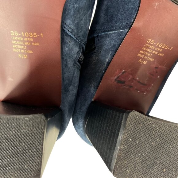 Vintage Chadwick's Blue Suede Leather Upper Ankle Booties Size 8.5 M - Picture 11 of 16